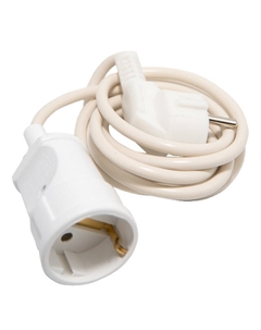 Удлинитель 1,5м с заземлением 1 гнездо ПВС 3х0,75 10А белый Реальная электрика