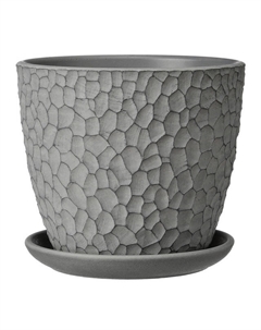 Горшок бетонный с поддоном манго серый D120 бутон 0,7 л Нет марки