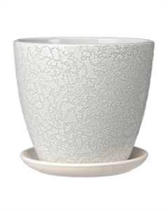 Горшок керамический с поддоном маджента белый крокус 4,2 л Нет марки