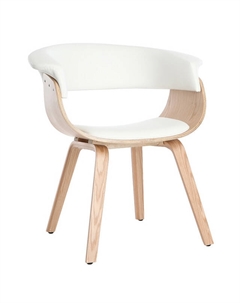 Стул-кресло AMARANT 560х680х770мм фанера клена/искусственная кожа белый/светлое дерево Нет марки