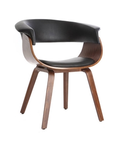 Стул-кресло AMARANT 560х680х770мм фанера грецого ореха/искусственная кожа черный/темное дерево Нет марки