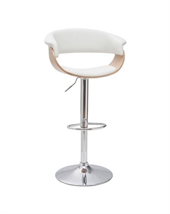 Стул барный AMARANT 480х600х900(1110)мм искусственная кожа/фанера грецого ореха/металл белый Нет марки