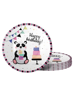 Набор тарелок FIOLENTO Friendly Birthday Панда 6шт 18см бумага Нет марки