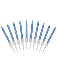 Свечи для торта FIOLENTO Веселая вечеринка 10шт 6см 1,5ч/г без аромата синий Нет марки