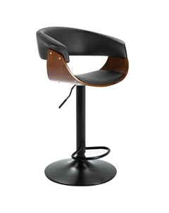 Стул барный AMARANT 480х600х900(1110)мм искусственная кожа/фанера грецого ореха/металл черный Нет марки