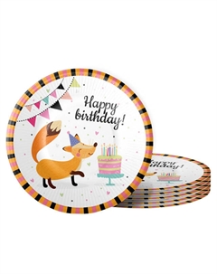 Набор тарелок FIOLENTO Friendly Birthday Лисенок 6шт 18см бумага Нет марки