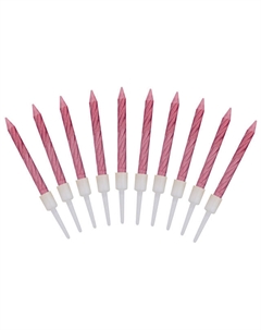 Свечи для торта FIOLENTO Веселая вечеринка 10шт 6см 1,5ч/г без аромата розовый Нет марки