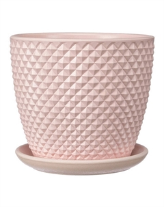 Горшок бетонный с поддоном грань розовый бутон 0,7 л Нет марки