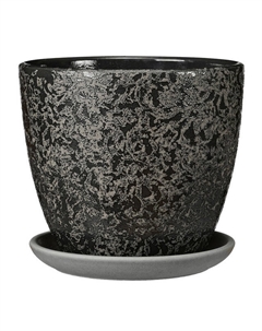Горшок керамический с поддоном маджента черный крокус 1,4 л Нет марки