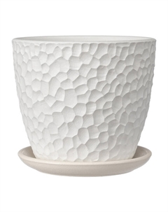 Горшок бетонный с поддоном манго белый бутон 4 л Нет марки