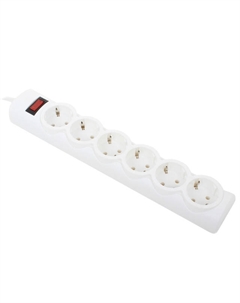 Сетевой фильтр ДИП 2м 6-мест с з/к с выключателем белый Нет марки