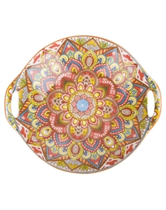 Блюдо NOUVELLE HOME Arabesque 23,5х20х4,5см с ручками фарфор оранжевый Нет марки