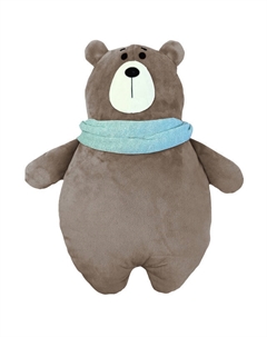 Подушка декоративная Мишка в шарфике 46х29см коричневая, арт.ПД-Мишка шарф Нет марки