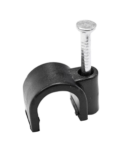 Скоба для крепления кабеля круглая 10мм 50 штук черная Нет марки