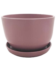 Горшок керамический с поддоном 1,65л d16,5см пастельно-фиолетовый Нет марки