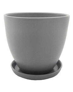 Горшок керамический с поддоном 2,4 л серебристо-серый Нет марки
