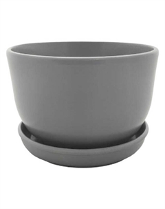 Горшок керамический с поддоном 1,65 л серебристо-серый Нет марки
