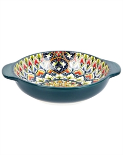 Салатник NOUVELLE HOME Arabesque 24,5см 1,2л с ручками фарфор зеленый Нет марки