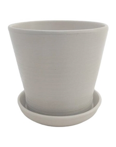Горшок керамический с поддоном 1,8 л светло-серый Нет марки