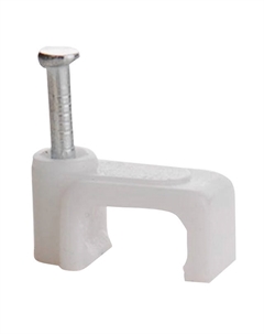 Скоба для крепления кабеля прямоугольная 10мм 20 штук белая Нет марки