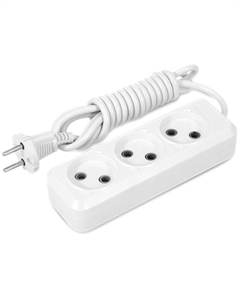 Удлинитель  1,5м 3-местный IP44 6А б/з 3R-1,5 белый Реальная электрика