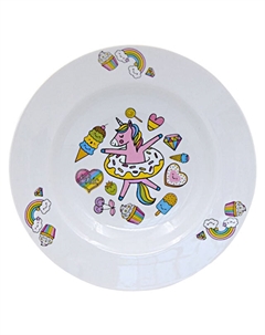 Тарелка Идиллия Единорожки 20см глубокая фарфор Нет марки