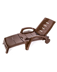 Шезлонг складной 186х76х89см на колесах шоколадный пластик Нет марки