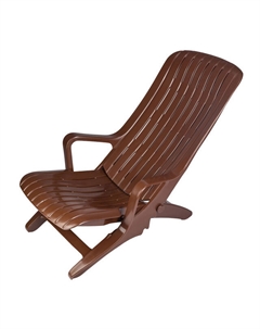 Кресло-шезлонг складной 61х90х93см шоколадный пластик Нет марки