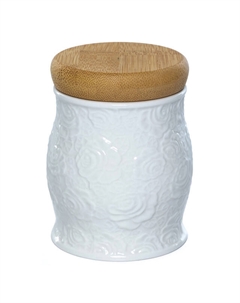 Банка для продуктов Роза 0,3л с крышкой круглая фарфор, дерево Нет марки