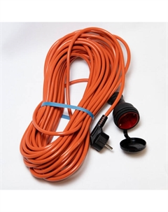 Удлинитель 1 гнездо 20м с/з с крышкой 16А IP44 3х1,5мм ПВС каучук оранжевый Реальная электрика