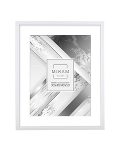 Фоторамка с паспарту МИРАМ 400х500мм белая пластик Нет марки