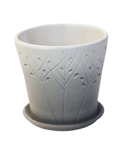 Горшок керамический с поддоном Цилиндр орнамент 0,5л d12см градиент серый Нет марки