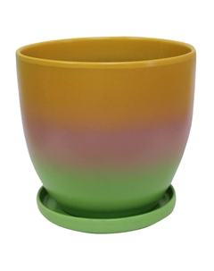 Горшок керамический с поддоном Овал 4,7л d18см градиент Нет марки