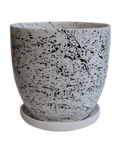 Горшок керамический с поддоном Абстракция 4,7л d21см серый Нет марки