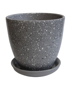 Горшок керамический с поддоном Гранит 2,4л d18см серый Нет марки