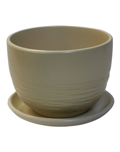 Горшок керамический с поддоном Спираль 0,5л d13см слоновая кость Нет марки