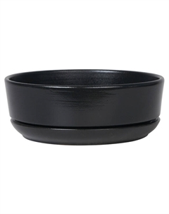 Горшок керамический с поддоном Огма 1л d18см h6,5см бонсай черный Нет марки