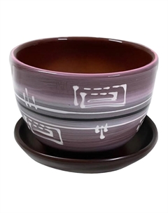 Горшок керамический с поддоном Кувшинка 0,35л d10см h8см глазурь гамма Нет марки