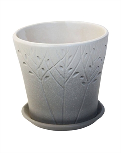 Горшок керамический с поддоном Цилиндр орнамент 1,0л d13см градиент серый Нет марки