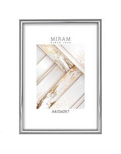 Фоторамка МИРАМ 210х297мм (A4) серебро пластик Нет марки