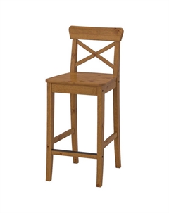 Стул Ингольт барный-63 390х930х450мм коричневый массив сосны Нет марки