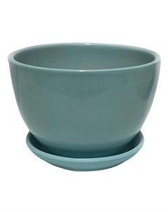 Горшок керамический с поддоном 1,65л d17см h13см бирюзовый Нет марки