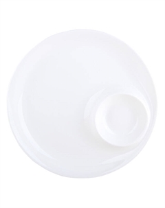 Блюдо Общепит Грация 25см круглое с выемкой под соус керамика Нет марки