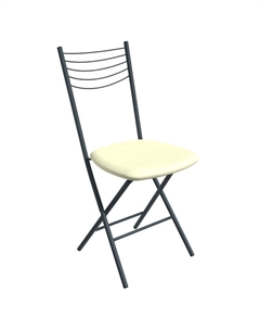 Стул складной СИГМА 535х405х850мм искуственная кожа/металл бежевый/черный Нет марки