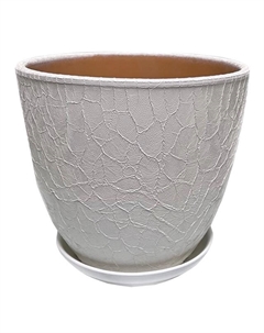 Горшок керамический с поддоном Шелк 2,5л d19см h18см белый Нет марки