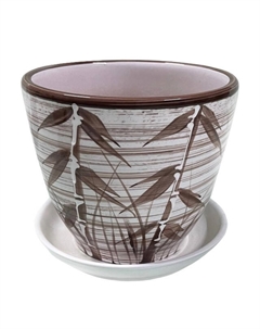 Горшок керамический с поддоном Тюльпан 1л глазурь тростник Нет марки