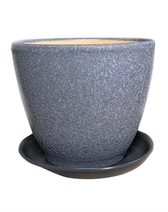 Горшок керамический с поддоном Шелк 1л d15см h13см серый Нет марки