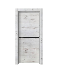 Полотно дверное ДВЕРИ ГУД Wood-1 Дуб арктик глухое с декоративной вставкой 200х70см ПВХ Нет марки