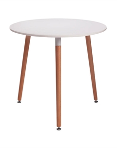 Стол нераздвижной круглый MARS 800х800х750мм МДФ/дерево белый/натуральный Нет марки