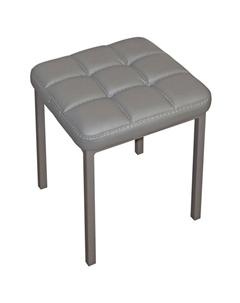 Табурет ПУФ 350х350х470мм темно-серый искуственная кожа/металл Нет марки
